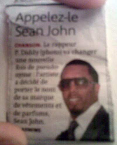“Appelez-le Sean John”